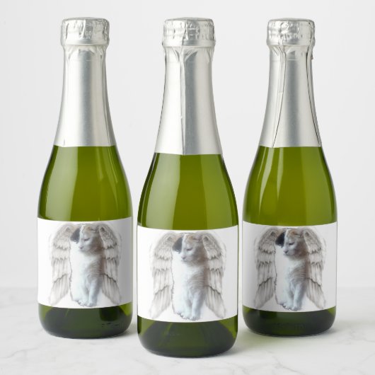 Spotty Engel 7x5cm Mini Mousserende Wijnfles Labe Sparkling Wijnetiket (Flessen)