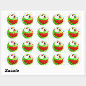 Spotty Green Smilie Ronde Sticker (Vel)