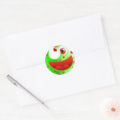 Spotty Green Smilie Ronde Sticker (Envelop)