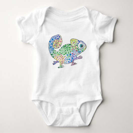Spotty Marcel the Chameleon Baby Bodysuit (Voorkant)