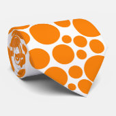 Spotty - Oranje op Wit Stropdas (Opgerold)