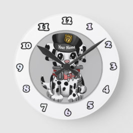 Spotty Police Dog Clock Ronde Klok