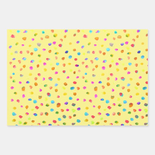 Spotty polka dots schattige waterverf spots kleurr inpakpapier vel (Voorkant 3)