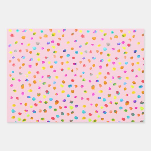 Spotty polka dots schattige waterverf spots kleurr inpakpapier vel (Voorkant 2)