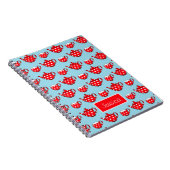 Spotty Red Teapot en Cups Pattern Personalized Notitieboek (Rechterzijde)