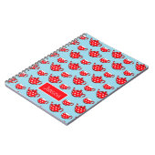 Spotty Red Teapot en Cups Pattern Personalized Notitieboek (Linkerzijde)