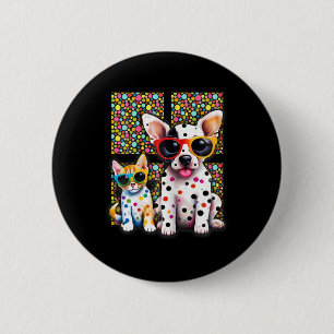 Spotty Schattigee Baby Dot Day Cat Lover Ronde Button 5,7 Cm