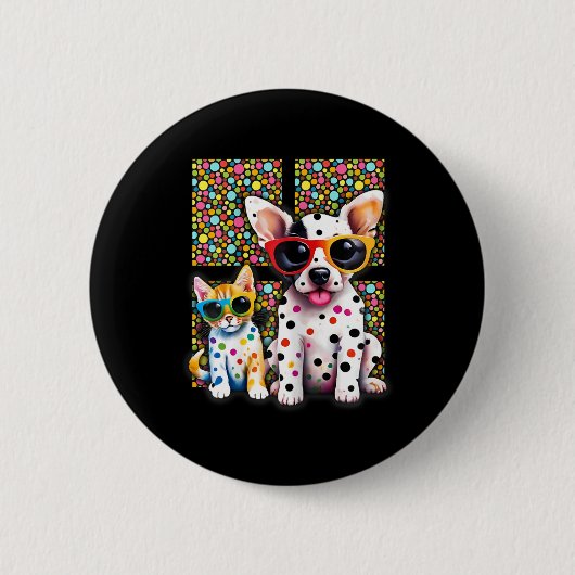 Spotty Schattigee Baby Dot Day Cat Lover Ronde Button 5,7 Cm (Voorkant)