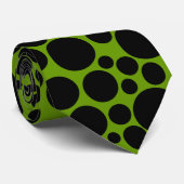 Spotty - zwart op groen stropdas (Opgerold)
