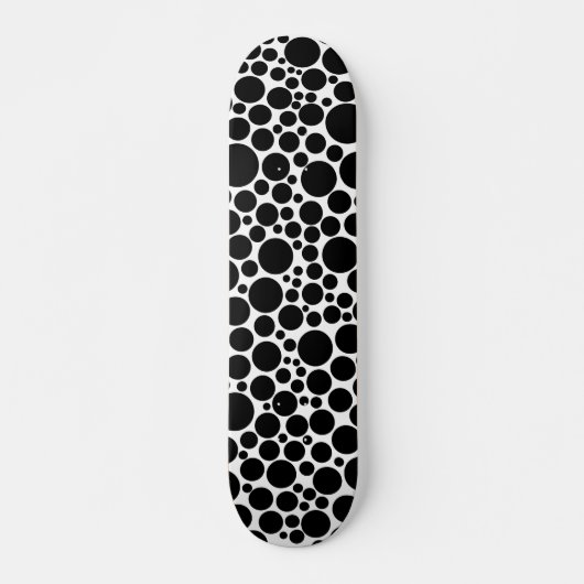 Spotty - zwart op wit skateboard (Voorkant)
