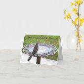 Spotvogel drink vogelbad Note Kaart (Gele Bloem)
