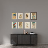 Spotvogel, Set van 8 (5 van 8) Vogelgalerij Muur Poster