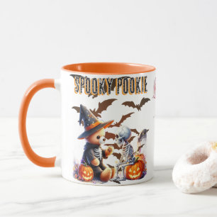 Spouky Pookie Schattige Halloween Teddybeer & Skel Mok