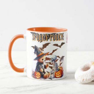 Spouky Pookie Schattige Halloween Teddybeer & Skel Mok
