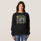 Sppedagoog Rainbow Boho Speciaal Onderwijsleraar Trui (Voorkant volledig)