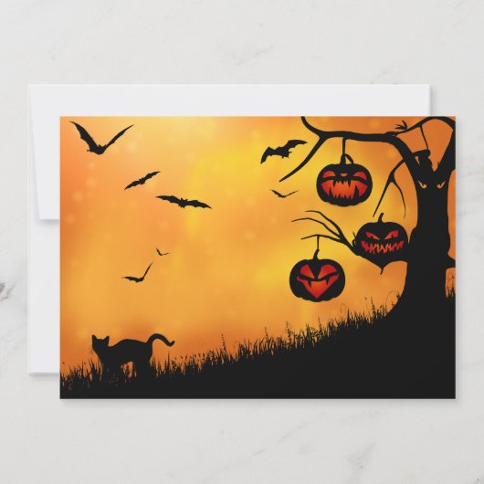 Sppoky Halloween Jack o lantrotern Invitation Kaart (Achterkant)