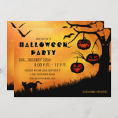 Sppoky Halloween Jack o lantrotern Invitation Kaart (Voorkant / Achterkant)