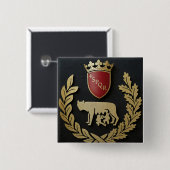 +SPQR Boto Pro Rome Vierkante Button 5,1 Cm (Voorkant /achterkant)