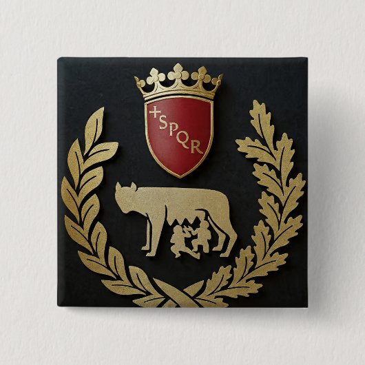 +SPQR Boto Pro Rome Vierkante Button 5,1 Cm (Voorkant)