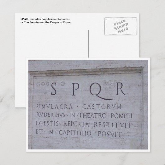 SPQR BRIEFKAART (Voorkant / Achterkant)