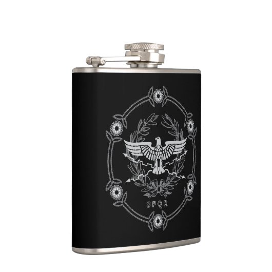 SPQR De Romeinse Rijk Emblem Vinyl Wrapped Flask. Heupfles (Rechts)