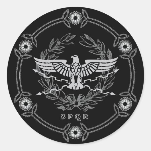 SPQR Het Romeinse Rijk Embleem Sticker. Ronde Sticker (Voorkant)
