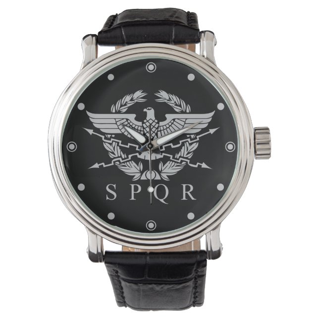 SPQR Het Romeinse Rijk Emblem Horloge (Voorkant)