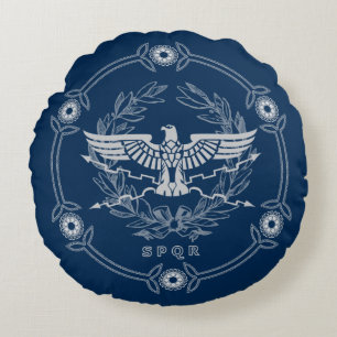 SPQR Het Romeinse Rijk Emblem Sierkussen. Rond Kussen