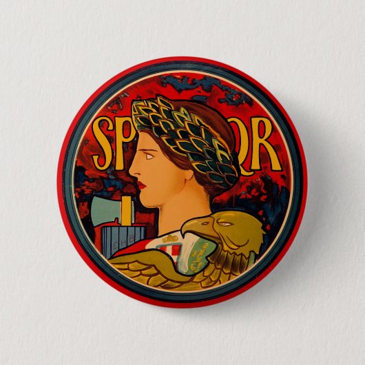 SPQR Italiaans embleem Ronde Button 5,7 Cm (Voorkant)