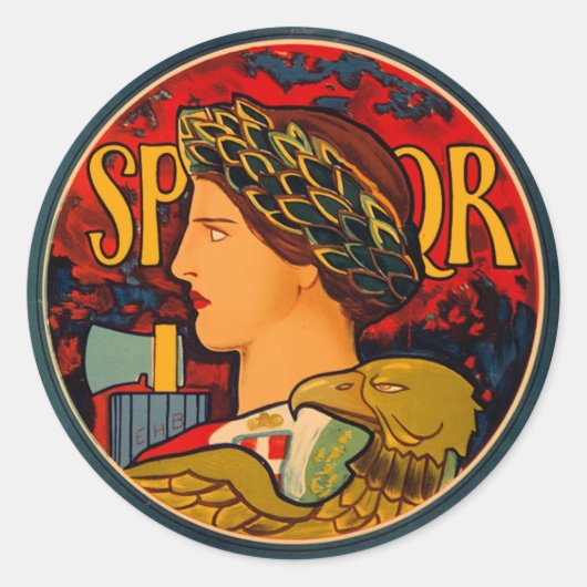 SPQR Italiaans embleem Ronde Sticker (Voorkant)