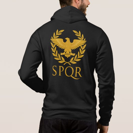 SPQR Roman Eagle Emblem – Golden Aquila & Laurel Hoodie (Achterkant)