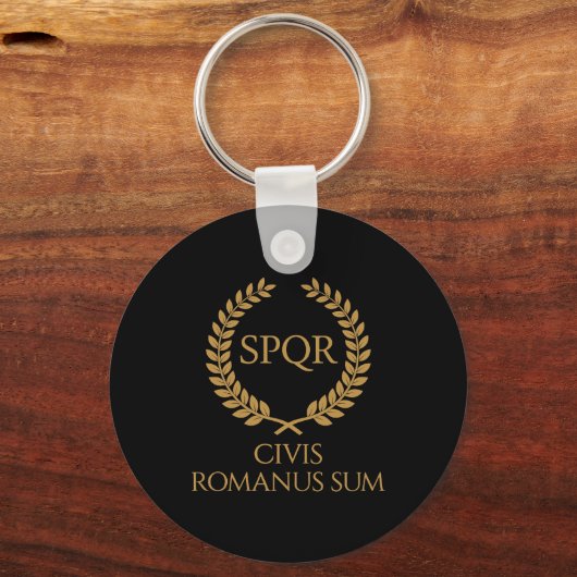 SPQR Roman Emblem – Civis Romanus Sum Laurel Crest Sleutelhanger (Achterkant)