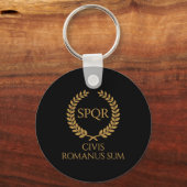 SPQR Roman Emblem – Civis Romanus Sum Laurel Crest Sleutelhanger (Voorkant)