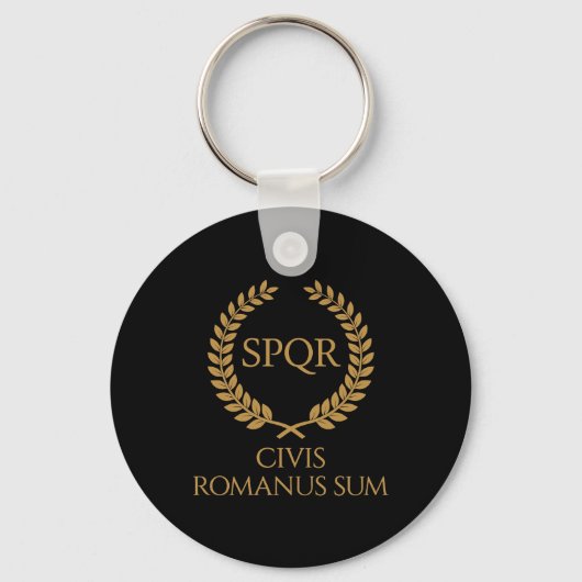 SPQR Roman Emblem – Civis Romanus Sum Laurel Crest Sleutelhanger (Achterkant)