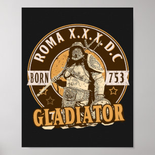 SPQR Roman Gladiator T-Shirt Poster