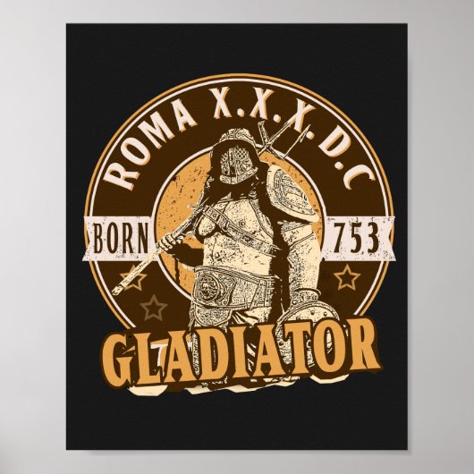 SPQR Roman Gladiator T-Shirt Poster (Voorkant)