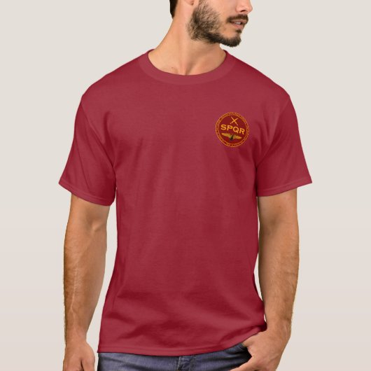 SPQR Roman Legion Maroon & Gold Seal Shirt (Voorkant)