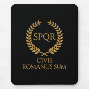 SPQR Romeins embleem – Civis Romanus Sum Lauwerkra Muismat