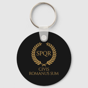 SPQR Romeins embleem – Civis Romanus Sum Lauwerkra Sleutelhanger