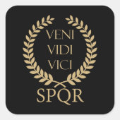 SPQR: Veni, Vidi, Vici Vierkante Sticker (Voorkant)