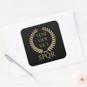 SPQR: Veni, Vidi, Vici Vierkante Sticker (Envelop)