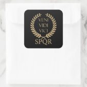 SPQR: Veni, Vidi, Vici Vierkante Sticker (Tas)