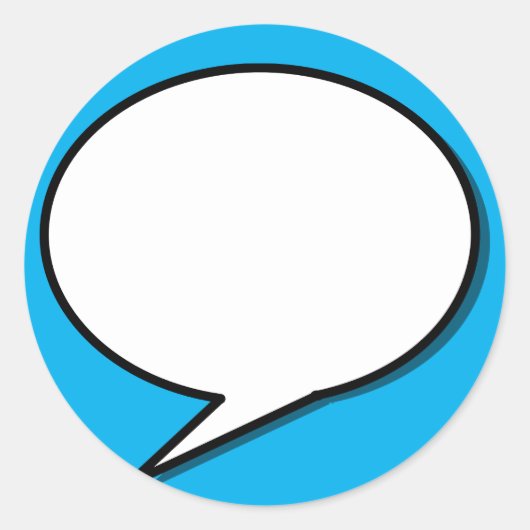spraak-bubble-arrow-ellipse-vorm ronde sticker (Voorkant)