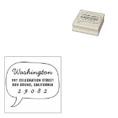 Spraak Bubble Tekening Familienaam Retouradres Rubberstempel (Gestempeld)