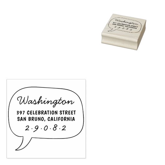 Spraak Bubble Tekening Familienaam Retouradres Rubberstempel (Gestempeld)