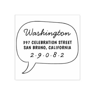 Spraak Bubble Tekening Familienaam Retouradres Rubberstempel