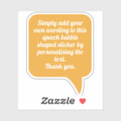 Spraak-Bubble Vorm met Jouw tekst. Sticker (Vel)