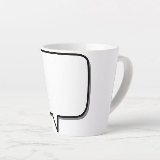 spraak-doos-rechthoek-vorm-bericht latte mok (Rechterhoek)