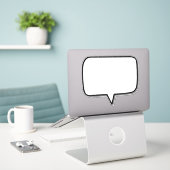 spraak-doos-rechthoek-vorm-bericht sticker (Laptop op bureau)