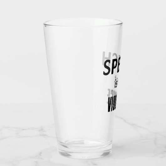 Spraak is geen geweld glas (Rechts)